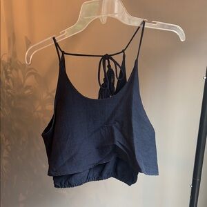 Elegant Dark Navy Sleeveless Top
